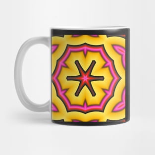 A yellow and pink kaleidoscope Mug